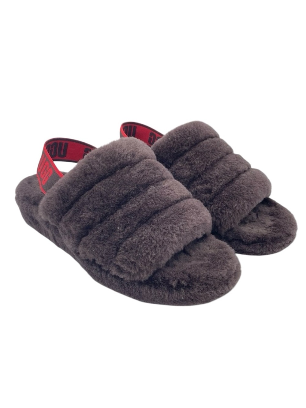 UGG Fluff Yeah Slides 7 Brown/Red